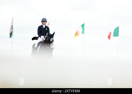 Molly EVANS d'Irlande avec Wellan Graffiti lors du dressage du CCIO4*-NC-S · Prix Adeps au concours complet International d'Arville le 16 août 2024, Gesves, Belgique (photo de Maxime David - MXIMD Pictures) crédit : MXIMD Pictures/Alamy Live News Banque D'Images