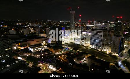 Drone photos de Birmingham la nuit sur 16.08.2024 en utilisant un DJI mini 4pro Banque D'Images