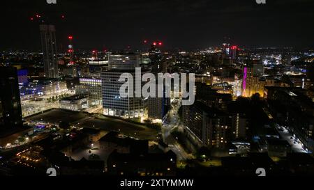 Drone photos de Birmingham la nuit sur 16.08.2024 en utilisant un DJI mini 4pro Banque D'Images