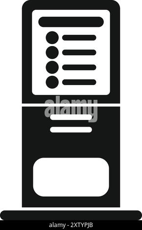 Vecteur simple d'un terminal de paiement extérieur interactif pour les paiements sans contact Illustration de Vecteur