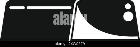 Icône solide noire pour un couteau de poche tranchant avec lame pliante, conçu dans un style simple Illustration de Vecteur