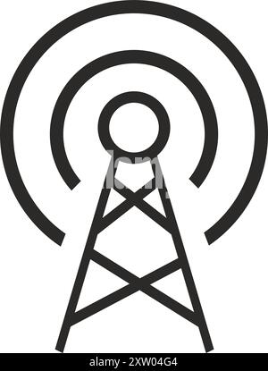 Icône tour, symbole tour sans fil, icône antenne, tour radio Illustration de Vecteur