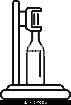 Brosse à dents électrique est debout sur la base de charge, favorisant l'hygiène bucco-dentaire et les soins dentaires Illustration de Vecteur