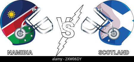 Pays-Bas vs Népal illustration 3D drapeaux vectoriels sur casque de cricket pour versus match avec fond noir Illustration de Vecteur