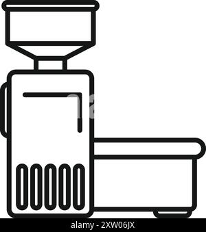 Icône de ligne d'une machine de moulin à farine fabriquant de la farine fraîche pour le pain Illustration de Vecteur