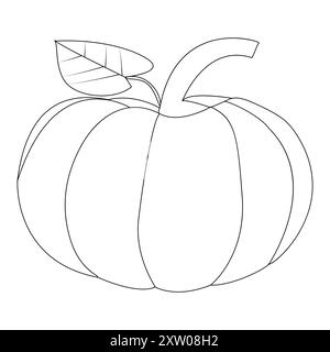 Illustration vectorielle de conception de coloriage de citrouille d'Halloween Illustration de Vecteur