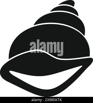 Cette icône de glyphe noir représente un coquillage avec une forme de spirale Illustration de Vecteur