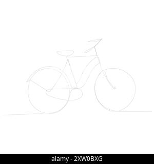 Dessin d'art au trait vectoriel unique continu et illustration d'une ligne de vélo, dessin de ligne continue de vecteur d'icône de ligne de vélo Illustration de Vecteur