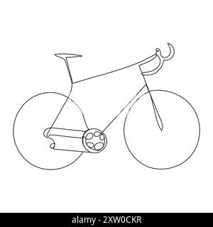 Dessin au trait vectoriel unique continu et illustration d'une ligne de vélo Illustration de Vecteur