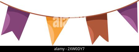 Vecteur de décoration Pennant Bunting d'Halloween Illustration de Vecteur