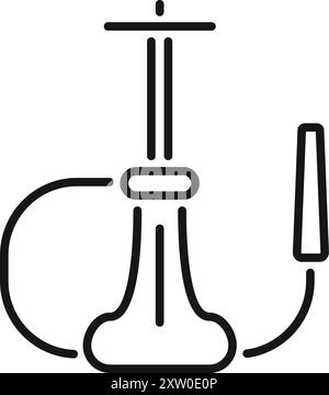 Icône de style art de ligne d'un narguilé, parfait pour représenter tout ce qui concerne le tabagisme ou la détente Illustration de Vecteur