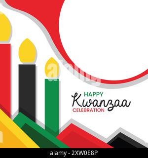 Modèle de publication de médias sociaux Happy Kwanzaa Celebration Illustration de Vecteur