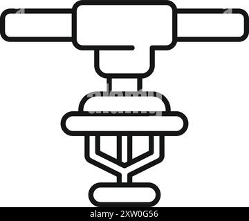 Simple icône de gicleur d'incendie avec une base ronde, utilisé pour éteindre les incendies dans les bâtiments Illustration de Vecteur