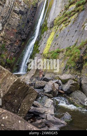 Chute d'eau Spekes Mill Mouth sur la péninsule de Hartland au nord-ouest du Devon ouest de l'Angleterre au Royaume-Uni Banque D'Images