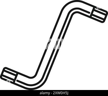 L'outil à clé hexagonale courbée est un outil à main courant utilisé pour diverses tâches de fixation et de réparation Illustration de Vecteur