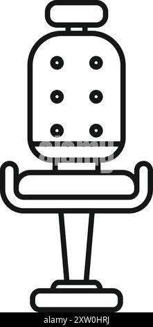 Icône de ligne simple d'une chaise de jeu, parfait pour représenter l'esport et le streaming de jeux vidéo Illustration de Vecteur