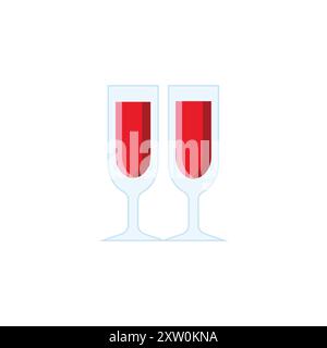 Verres à vin Vector clipart isolé sur blanc Illustration de Vecteur