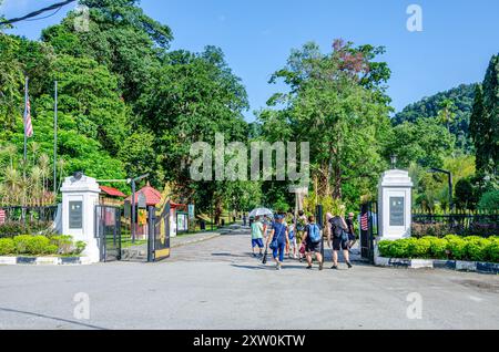 L'entrée principale dans les jardins botaniques de Penang à George Town, Penang, Malaisie Banque D'Images