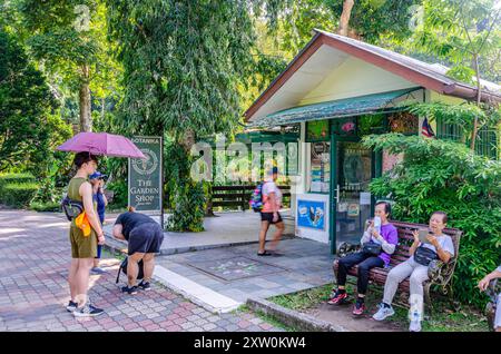 Le Garden Shop dans les jardins botaniques de Penang, Pulau Pinang, Malaisie vend des souvenirs et des rafraîchissements, Banque D'Images