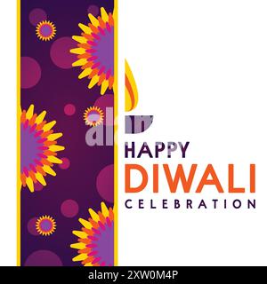 Affiche de célébration Happy Diwali, médias sociaux, Post, conception vectorielle Illustration de Vecteur