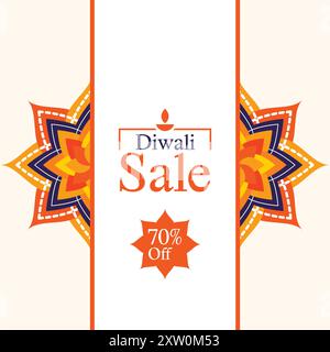 Happy Diwali Sale Poster, modèle vectoriel Illustration de Vecteur