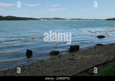 Vue de Strangford Lough à Portaferry, County Down, Irlande du Nord Banque D'Images