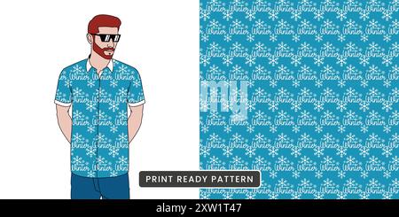 Modèle de motif de chemise d'hiver Illustration de Vecteur