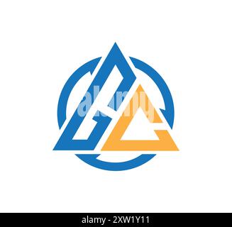 vecteur initial de conception de logo de lettre cg, logo cg, icône cg, symbole cg, cg initial, lettre cg, vecteur cg, logo gc, lettre gc, icône gc, symbole gc, vecteur gc Illustration de Vecteur