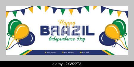 Bannière du jour de l'indépendance du Brésil, 7 septembre, Creative Design Illustration de Vecteur