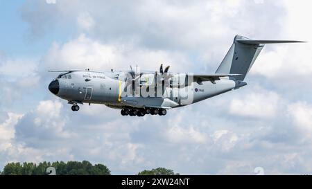 Royal Air Force - Airbus A400M Atlas, arrivée à la RAF Fairford pour participer à l'exposition statique au Royal International Air Tattoo 2024 2024. Banque D'Images