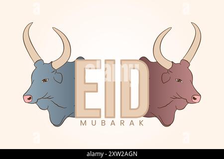 Affiche de l'Eid Moubarak, Aid al Adha, fond de l'Eid Illustration de Vecteur