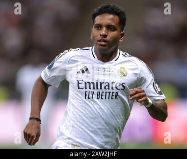 Varsovie, Pologne. 14 août 2024. Rodrygo du Real Madrid lors du match de Super Coupe de l'UEFA au stade national de Varsovie. Le crédit photo devrait se lire : Jonathan Moscrop/Sportimage crédit : Sportimage Ltd/Alamy Live News Banque D'Images