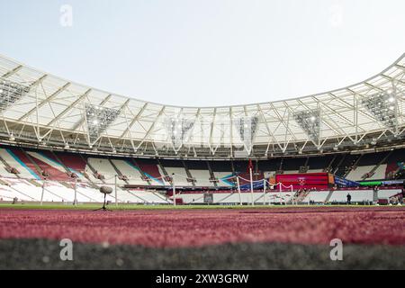 Londres, Royaume-Uni. 17 août 2024. Londres, Angleterre, 17 août 2024 : stade avant le match de premier League entre West Ham et Aston Villa au London Stadium à Londres, Angleterre. (Pedro Porru/SPP) crédit : SPP Sport Press photo. /Alamy Live News Banque D'Images