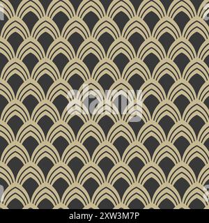 Motif sans couture feuille d'or de luxe Illustration de Vecteur