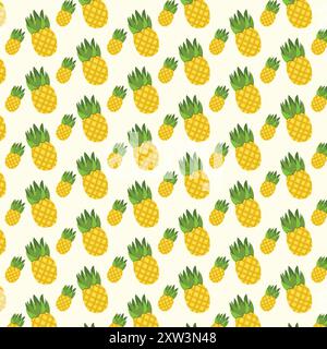 Motif sans couture ananas Illustration de Vecteur