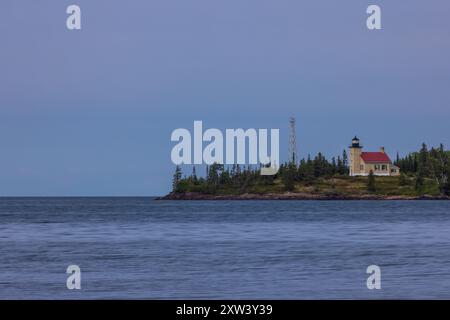 Phare de Copper Harbor le long du lac supérieur Banque D'Images