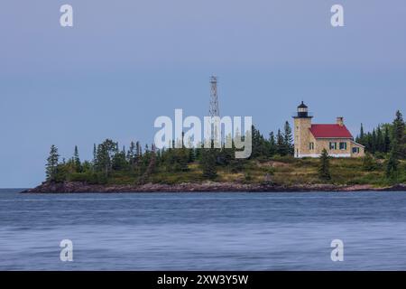 Phare de Copper Harbor le long du lac supérieur Banque D'Images