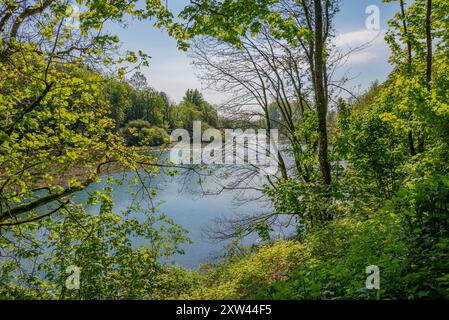 Le pittoresque et calme lac Swanbourne, Arundel, West Sussex, Royaume-Uni. Banque D'Images