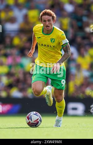 Norwich, Royaume-Uni. 17 août 2024. Josh Sargent de Norwich City rompt avec le ballon lors du match du Sky Bet Championship Norwich City vs Blackburn Rovers à Carrow Road, Norwich, Royaume-Uni, le 17 août 2024 (photo par Izzy Poles/News images) à Norwich, Royaume-Uni le 17/08/2024. (Photo par Izzy Poles/News images/SIPA USA) crédit : SIPA USA/Alamy Live News Banque D'Images