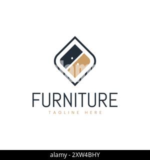 Modèle de conception de logo de meubles minimalistes Illustration de Vecteur