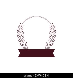 Laurel Wreath logo Design - Elegant Award Symbol pour le luxe et la réussite Illustration de Vecteur