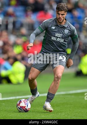 Turf Moor, Burnley, Lancashire, Royaume-Uni. 17 août 2024. EFL Championship Football, Burnley contre Cardiff City ; Ollie Tanner de Cardiff City crédit : action plus Sports/Alamy Live News Banque D'Images