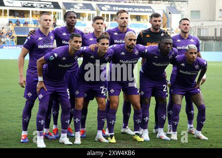 Parme, Italie. 17 août 2024. Équipe Fiorentina lors du match de football Serie A Enilive entre Parme et Fiorentina au stade Ennio Tardini de Parme, samedi 17 août 2024. Sport - Football. (Photo de Gianni Santandrea/LaPresse) crédit : LaPresse/Alamy Live News Banque D'Images