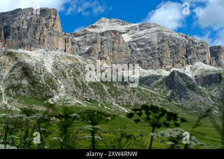 Piz Boé, massif de Sella, col de Pordoi, Tyrol du Sud, Trentin-Haut-Adige, Italie Banque D'Images