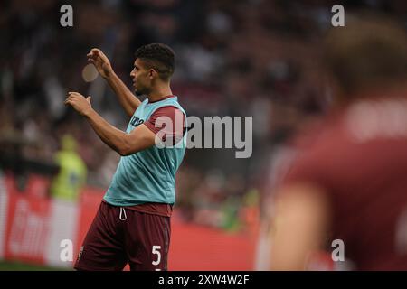 Milan, Italie. 17 août 2024. Masina de Torino pendant le match de football Serie A entre Milan et Turin au stade San Siro de Milan, Italie du Nord - samedi 17 août 2024. Sport - Soccer . (Photo de Marco Alpozzi/Lapresse) crédit : LaPresse/Alamy Live News Banque D'Images