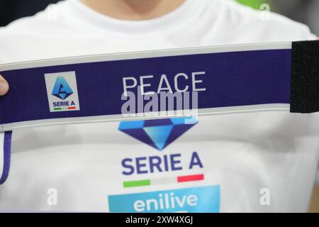 Milan, Italie. 17 août 2024. Brassard de capitaine pendant le match de football Serie A entre Milan et Turin au stade San Siro de Milan, dans le nord de l'Italie - samedi 17 août 2024. Sport - Soccer . (Photo de Spada/Lapresse) crédit : LaPresse/Alamy Live News Banque D'Images