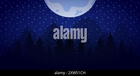Fond abstrait Galaxy Forest - illustration de ciel nocturne Illustration de Vecteur