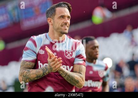 Londres, Royaume-Uni. 17 août 2024. Londres, Angleterre, 17 août 2024 : Danny ings (18 West Ham) s'échauffe avant le match de premier League entre West Ham et Aston Villa au London Stadium de Londres, en Angleterre. (Pedro Porru/SPP) crédit : SPP Sport Press photo. /Alamy Live News Banque D'Images