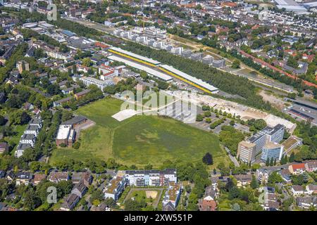 Luftbild, DSW 21 Dortmunder Stadtwerke, Gebäude Hauptverwaltung Deggingstraße mit Wiesenfläche, Großmarkthallen, Baustelle Kronprinzenviertel für Neubau von Wohnungen, Westfalendamm, Dortmund, Ruhrgebiet, Rhénanie-du-Nord-Westfalen, Deutschland ACHTUNGxMINDESTHONORARx60xEURO *** vue aérienne, DSW 21 Dortmunder Stadtwerke, bâtiment siège social Deggingstraße avec zone de prairie, halles de marché en gros, chantier Kronprinzenviertel pour la nouvelle construction d'appartements, Westfalendamm, Dortmund, région de la Ruhr, Rhénanie du Nord-Westphalie, Allemagne ACHTUNGxMINDESTHONORARx60xEURO Banque D'Images