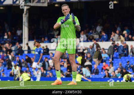 Liverpool, Royaume-Uni. 17 août 2024. Le gardien de but d'Everton Jordan Pickford (1) après le match Everton FC contre Brighton & Hove Albion FC English premier League à Goodison Park, Liverpool, Angleterre, Royaume-Uni le 17 août 2024 Credit : Every second Media/Alamy Live News Banque D'Images